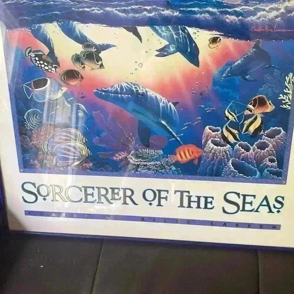 DISNEY Framed Poster "SORCERER OF SEA" BY  CHRISTIAN RIESE LASSEN. - Picture 4 of 13